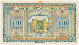 Maroko, 100 frankov 1944