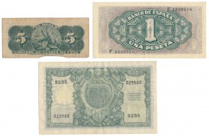 Kuba, Španielsko a Taliansko - sada bankoviek (3 ks)