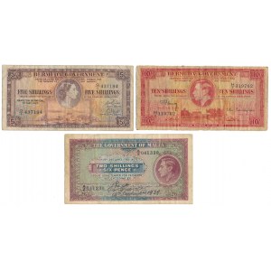 Bermuda, 5 & 10 Shillings & Malta, 2 Shillings 6 Pence (3pcs)