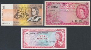 Australie, Caraïbes orientales et britanniques, set de billets (3pc)