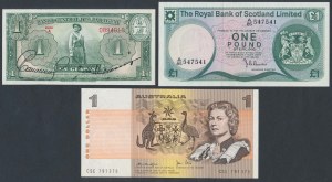 Sada bankovek Paraguaye, Skotska a Austrálie (3ks)