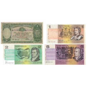 Australia, 1 Pound - 5 Dollars ND (4pcs)