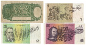Austrálie, 1 libra - 5 dolarů ND (4 ks)