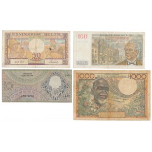 Belgium, Netherlands & West African States - set of banknotes (4pcs)