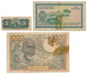 Kuba, Südafrika und Westafrika - Banknotenset (3 Stück)