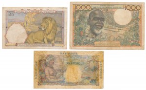 Martinik, západná Afrika - sada bankoviek (3 ks)