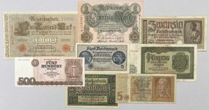Deutschland, Banknotensatz 1910-1985 (8Stück)