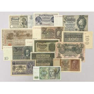 Německo, sada bankovek 1910-1980 (13ks)