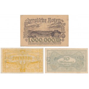 Germany, 1, 2 i 10 mln Mark 1923 (3pcs)