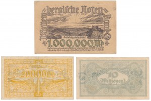 Germany, 1, 2 i 10 mln Mark 1923 (3pcs)