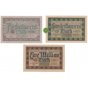 Germany, 50.000, 100.000 Mark & 1 mln Mark 1923 (3pcs)