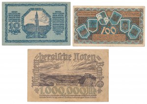 Allemagne, set de notgeld 1918-1923 (3pcs)