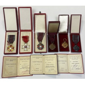 PRL, Order Odrodzenia Polski i Krzyże Zasługi - zestaw (6szt)