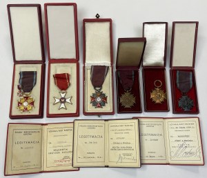PRL, Order Odrodzenia Polski i Krzyże Zasługi - zestaw (6szt)