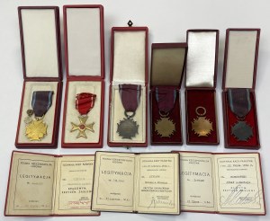 PRL, Order Odrodzenia Polski i Krzyże Zasługi - zestaw (6szt)
