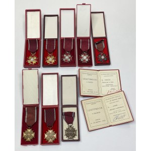 PRL, Krzyże Zasługi z monogramem PRL - zestaw (8szt)