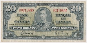 Canada, 20 dollari 1937
