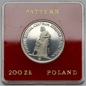 Próba FeNi 200 złotych 1985 Pomnik - Szpital Centrum Zdrowia Matki Polki