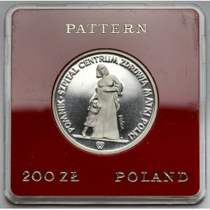 Próba FeNi 200 złotych 1985 Pomnik - Szpital Centrum Zdrowia Matki Polki