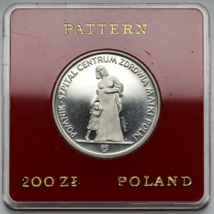 Próba FeNi 200 złotych 1985 Pomnik - Szpital Centrum Zdrowia Matki Polki