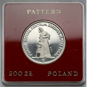 Próba FeNi 200 złotych 1985 Pomnik - Szpital Centrum Zdrowia Matki Polki