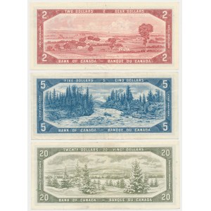 Canada, 2, 5 & 20 Dollars 1954 (3pcs)