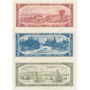 Canada, 2, 5 & 20 Dollars 1954 (3pcs)