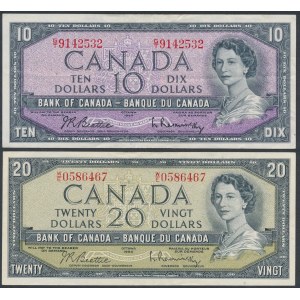 Canada, 10 & 20 Dollars 1954 (2pcs)