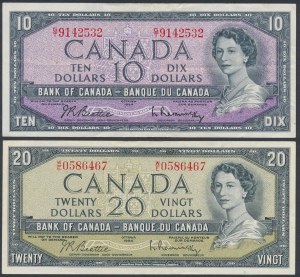 Canada, 10 & 20 Dollars 1954 (2pcs)