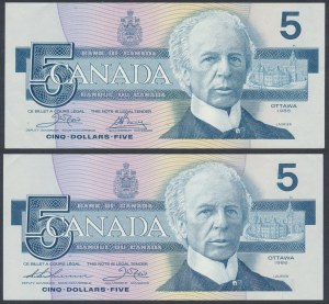 Canada, 5 Dollars 1986 (2pcs)