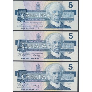 Canada, 5 Dollars 1986 (3pcs)
