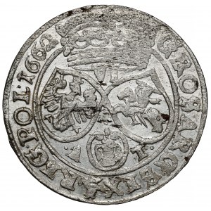 Jan II Kazimierz, Szóstak Bydgoszcz 1662 AT - bardzo ładny