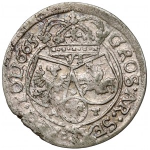Jan II Kazimierz, Szóstak Kraków 1665 AT