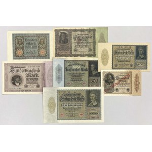 Niemcy, zestaw banknotów z lat 1920-1923 (7szt)