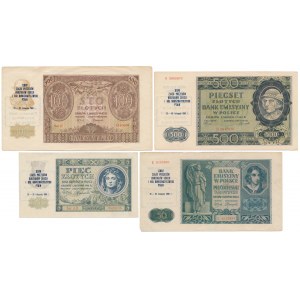 Banknoty okupacji z nadrukami okolicznościowymi PTAiNu (4szt)