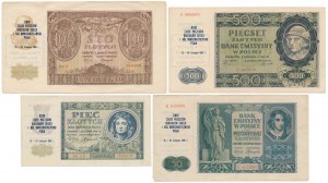Banknoty okupacji z nadrukami okolicznościowymi PTAiNu (4szt)