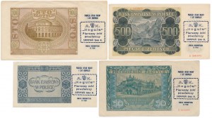 Banknoty okupacji z nadrukami okolicznościowymi PTAiNu (4szt)