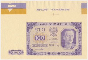 100 złotych 1948 - PRÓBA KOLORYSTYCZNA - szerokie marginesy