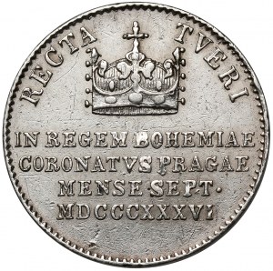 Rakousko, Ferdinand I., korunovační žeton 1836 (ø18mm) - pro českého krále
