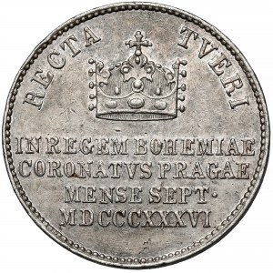 Rakousko, Ferdinand I., korunovační žeton 1836 (ø20mm) - pro českého krále