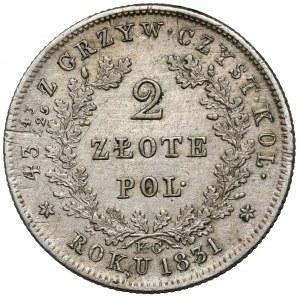 Powstanie Listopadowe, 2 złote 1831 KG