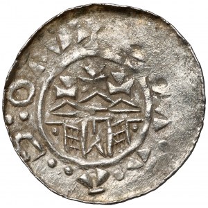 Władysław I Herman, Denar Kraków - perełkowa obwódka - rzadkie