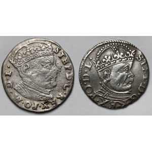 Stefan Batory, Trojak Wilno 1584 i Ryga 1585 - zestaw (2szt)