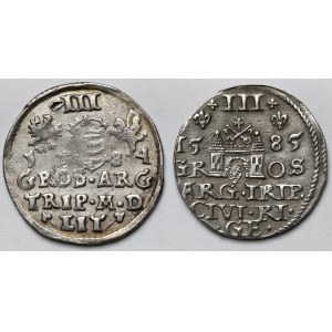 Stefan Batory, Trojak Wilno 1584 i Ryga 1585 - zestaw (2szt)