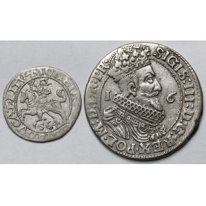 Zygmunt II August, Półgrosz Wilno 1564 i Zygmunt III Waza, Ort Gdańsk 1623 - zestaw (2szt)