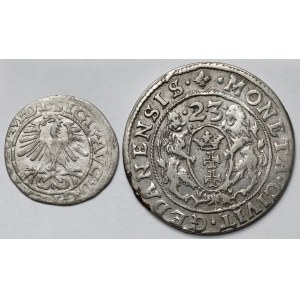 Zygmunt II August, Półgrosz Wilno 1564 i Zygmunt III Waza, Ort Gdańsk 1623 - zestaw (2szt)