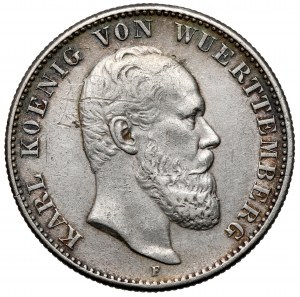 Würtemberg, 2 marki 1876-F, Stuttgart