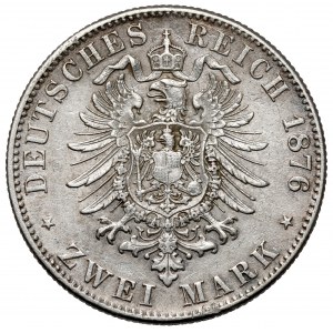Würtemberg, 2 marki 1876-F, Stuttgart