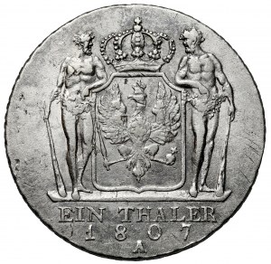 Prusko, Friedrich Wilhelm III, Thaler 1807-A, Berlín