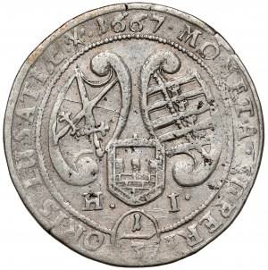 Saksonia, Johann Georg II, 1/3 talara 1667 HI, Budziszyn